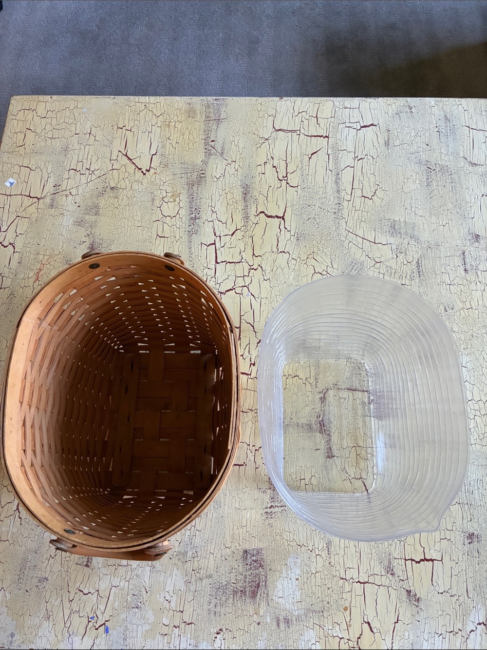 Longaberger Natural Tan Woven Basket Vintage retired - Picture 8 of 12